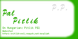 pal pitlik business card
