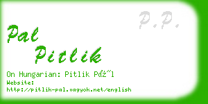 pal pitlik business card